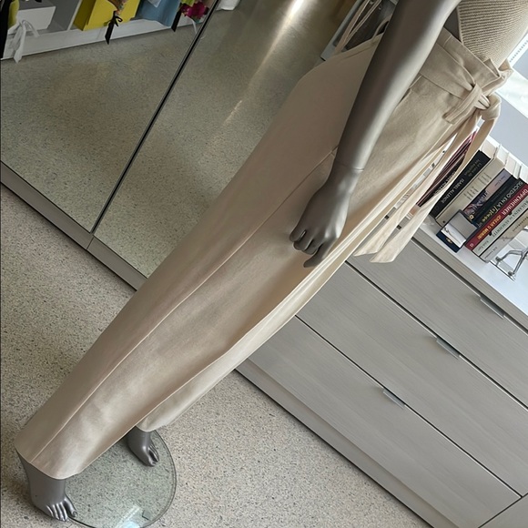 Zara Cream Wide Leg Jumpsuit with Paper-Bag Waist - Picture 6 of 12